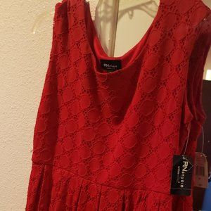 🎆NEVER WORN🎇. Red, sleeveless dress. RN Studio semi/ formal midi dress.